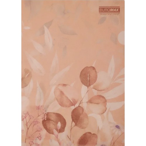 Папка-конверт "Buromax" №BM.3854-46 А4 Arabeski на кнопці,матов. напівпрозор.,персикова