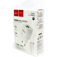 Зарядний пристрій Hoco №C149A швидка зарядка 1USB+Lightning 30w white