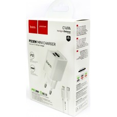 Зарядний пристрій Hoco №C149A швидка зарядка 1USB+Lightning 30w white