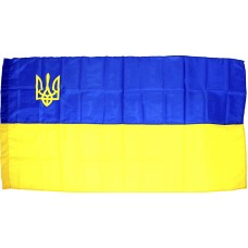 Прапор Україна з тризубом поліестер 140х90см №782009(1)(10)