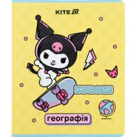 Зошит 48арк. кліт. "Kite" Предметка-Географія софт тач. УФ лак Kuromi №HK25-240-5(8)(192)