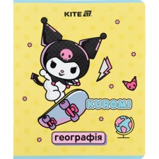 Зошит 48арк. кліт. "Kite" Предметка-Географія софт тач. УФ лак Kuromi №HK25-240-5(8)(192)
