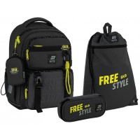 Набір: рюкзак 1від.,2карм.+пенал+сумка для взуття "Kite" 1022 Free Style №SET_K25-1022M-3