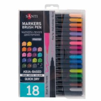 Набір маркерів "Santi" (18кол) Brush Pen №390999 акварельні