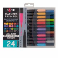 Набір маркерів "Santi" (24кол) Brush Pen №391000 акварельні