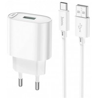 Зарядний пристрій Hoco №C109A USB+Type-C white