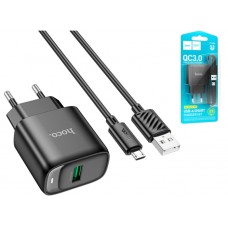Зарядний пристрій Hoco №C140A 1USB+USB to Micro 18w black