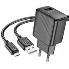 Зарядний пристрій Hoco №CS21A швидка зарядка USB+microUSB 18W black