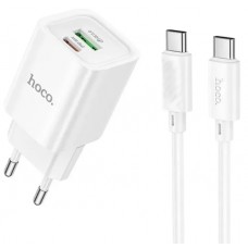 Зарядний пристрій Hoco №C149A швидка зарядка 1USB+ Type-C PD/QC 30w white
