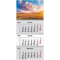 Календар А3 кварт. настін. "Axent" "UA 3" 2026,3 пружини №8803-26-21-А(10)