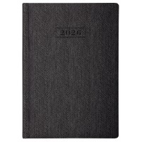 Щоденник А5 Optima датований 2026 Tweed сірий O26126-10