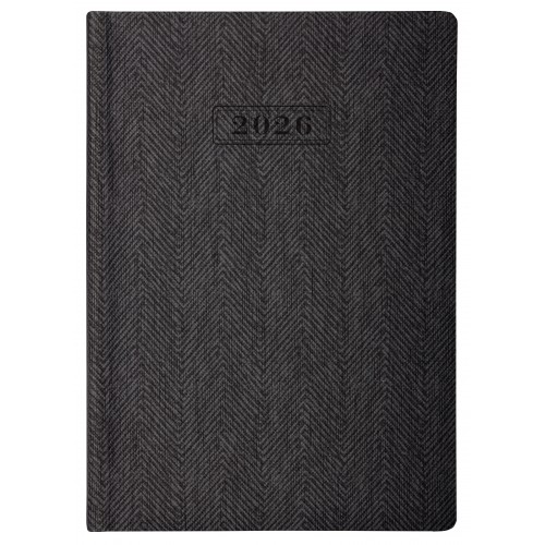 Щоденник А5 Optima датований 2026 Tweed сірий O26126-10