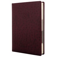 Ежедневник А5 Optima датированный 2026 Ostrich бордовый O25228-18