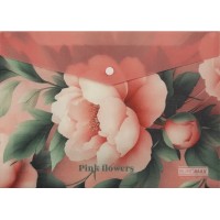 Папка-конверт "Buromax" №BM.3943-10 А4 Arabeski на кнопці,матов. напівпрозор.,рожева(12)