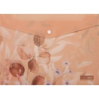 Папка-конверт "Buromax" №BM.3943-46 А4 Arabeski на кнопці,матов. напівпрозор.,персикова