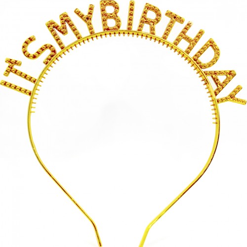 Обруч для волосся та окуляри "It's my birthday" золото