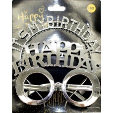 Обруч для волосся та окуляри "It's my birthday" срібло