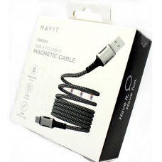 Кабель USB > USB-C Havit HV-CB6300 3A магнітний 1м