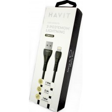 Кабель USB > Lightning Havit HV-CB641C 2.1W 1.8м,black