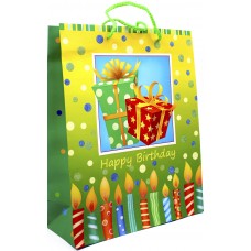 Пакет подарунковий папер. "Happy Birthday" 26х10х32см,96-29 №/461399/Leader/