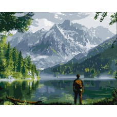 Картини по номерах акрил. "Гірський краєвид" 40х50см №KHO2902/Ідейка/