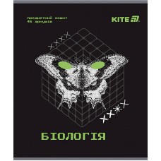 Зошит 48арк. кліт. "Kite" Предметка-Біологія гібр лак+УФ,Techno №K25-240-7