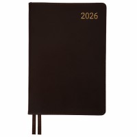 Щоден. A5 "Leo Planner" дат2026 184арк. Aldento інтегр., темно-коричневий №252673