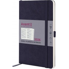 Щотижн. В6 "Axent" дат2026 Partner Soft Skin,синій №8509-26-02-A