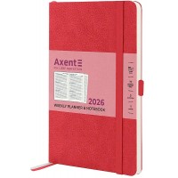 Щотижн. В6 "Axent" дат2026 Partner Soft Skin,червоний №8509-26-06-A