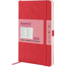 Щотижн. В6 "Axent" дат2026 Partner Soft Skin,червоний №8509-26-06-A