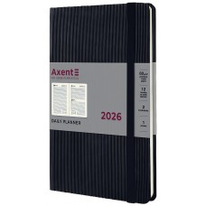 Щоден. A5 "Axent" дат2026 Partner Lines,чорний №8815-26-01-A