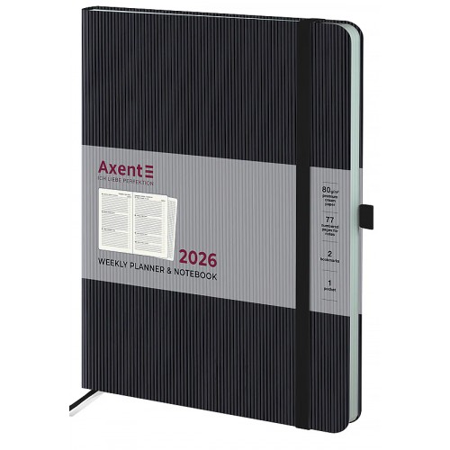 Щотижн. A5 "Axent" дат2026 Grand Lines №8531-26-01-A(12)