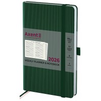Щотижн. B6 "Axent" дат2026 Partner Lines темно-зелений №8515-26-23(12)(24)