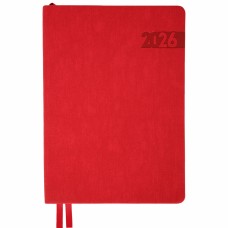 Щоден. A5 "Leo Planner" дат2026 184арк. Boss м'як.обкл., червоний №252636