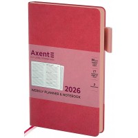 Щотижн. В6 "Axent" дат2026 Partner Soft Muse,рожевий №8527-26-1-A