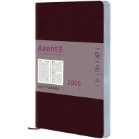 Щоден. A5 "Axent" дат2026 Partner City Soft,коричневий №8821-26-05-A
