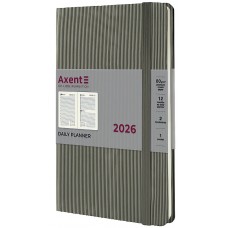 Щоден. A5 "Axent" дат2026 Partner Lines,сірий №8815-26-03-A