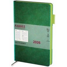 Щоден. A5 "Axent" дат2026 Partner Soft Muse,зелений №8827-26-2-A