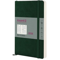 Щоден. A5 "Axent" дат2026 Partner Soft Skin,темно-зелений №8810-26-23-A