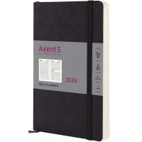 Щоден. A5 "Axent" дат2026 Partner Soft Skin,чорний №8810-26-01-A