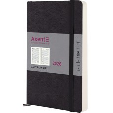 Щоден. A5 "Axent" дат2026 Partner Soft Skin,чорний №8810-26-01-A