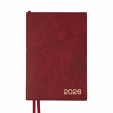 Щоден. A5 "Leo Planner" дат2026 184арк. Credo інтегр, бордовий №252645