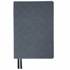 Щоден. A5 "Leo Planner" дат2026 184арк. Urban м'яка. обкл., сірий №252692