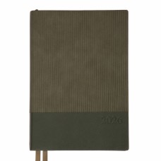 Щоден. A5 "Leo Planner" дат2026 184арк. Velvet м'яка. обкл., темно-зелений №252637