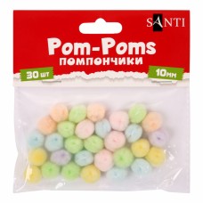Набір для декорування "Santi" Помпони d-10мм 30шт пастель №955452