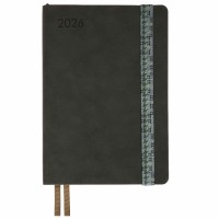 Щоден. A5 "Leo Planner" дат2026 184арк. Polo м'як. обкл. графітовий №252694