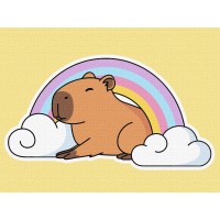 Картини по номерах акрил. для дітей "Капібара веселка" 40х40см №KHO6747/Ідейка/
