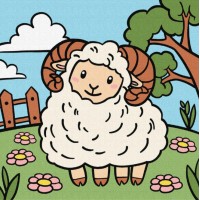 Картини по номерах акрил. для дітей Баранчик 25х25см KHO9075/Ідейка/