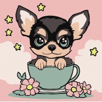 Картини по номерах акрил. для дітей Милий цуцик 25х25см KHO6270/Ідейка/