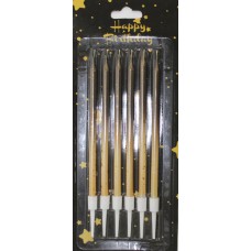 Свічка в торт 6шт+6підсв. "Омбре" жовто-шоколадна №7595(60)